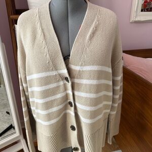 GAP Striped Cotton Cardigan